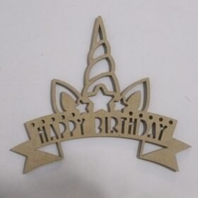 Letrero Unicornio Happy Birthday Mdf