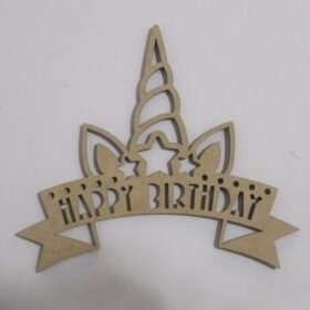 Letrero Unicornio Happy Birthday Mdf