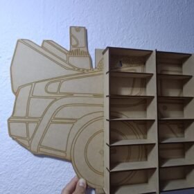 Exhibidor De Carritos Delorean Carritos Hotwheels En Mdf Natural