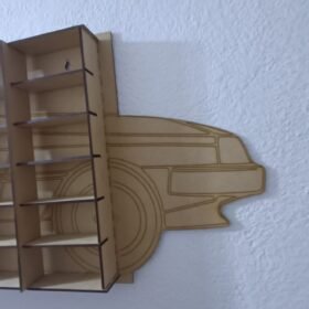 Exhibidor De Carritos Delorean Carritos Hotwheels En Mdf Natural